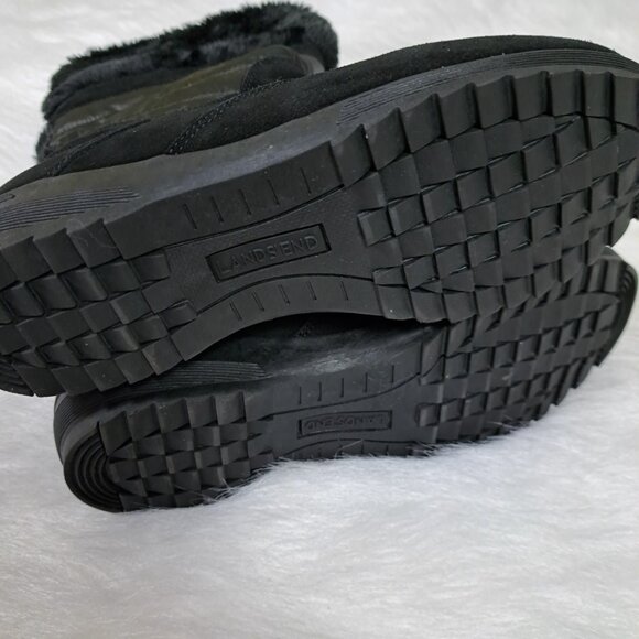 Lands End Suede Nylon Winter Snow Boots Size 8 - Picture 6 of 9